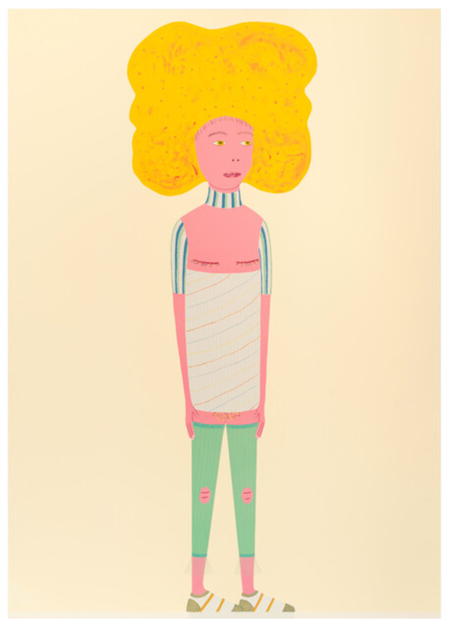 Pink figure (acknowledging absence of brown figure)