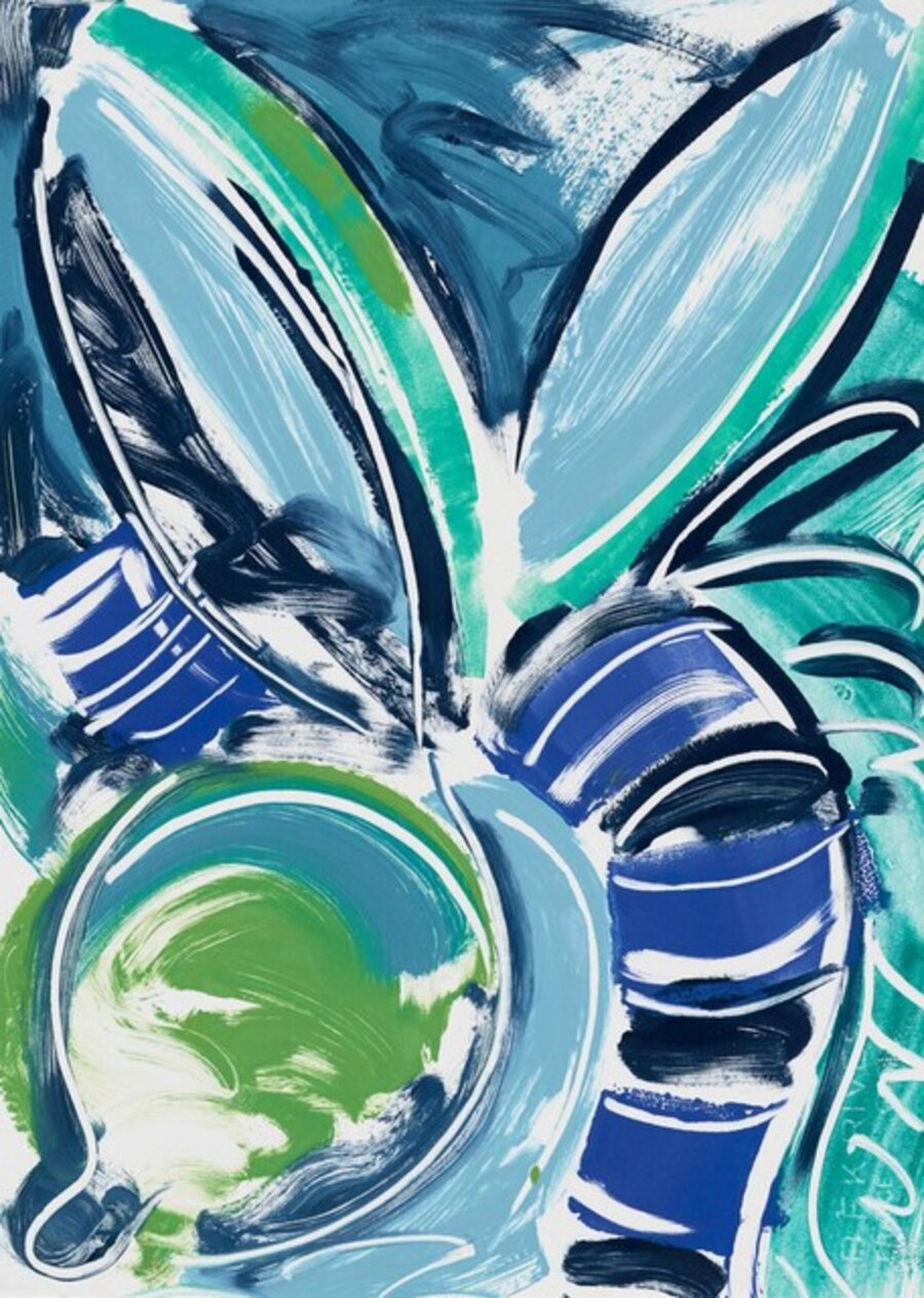 Verdes y azules flotantes I