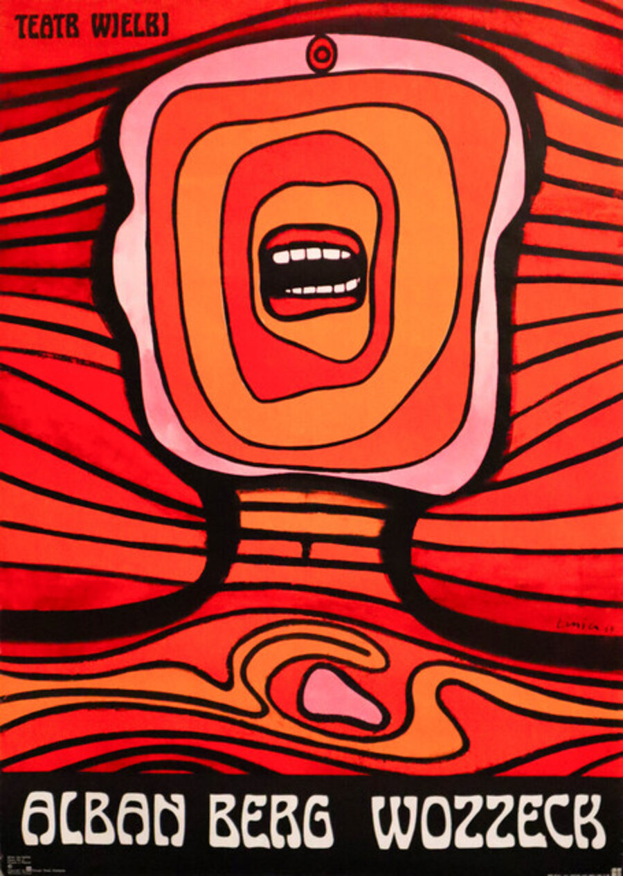 1988 Re-Strike Vintage Polish Opera Poster, Alban Berg's Wozzeck at Teatr Wielki - Lenica