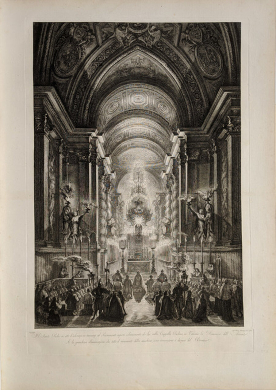 The Cappella Paolina in the Vatican during the Ceremony of the Quarant‛Ore (after LOUIS-JEAN DESPREZ)