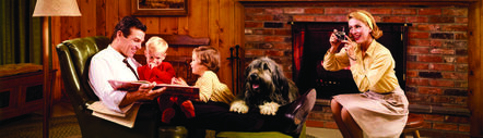 Norm Kerr, ‘Colorama 252, Family by fireplace’, Displayed 3/15/65–5/5/65