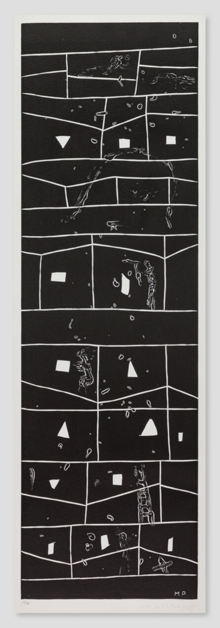 Mimmo Paladino, ‘Atlantico V (Rectangular Grid with Figures)’, 1987