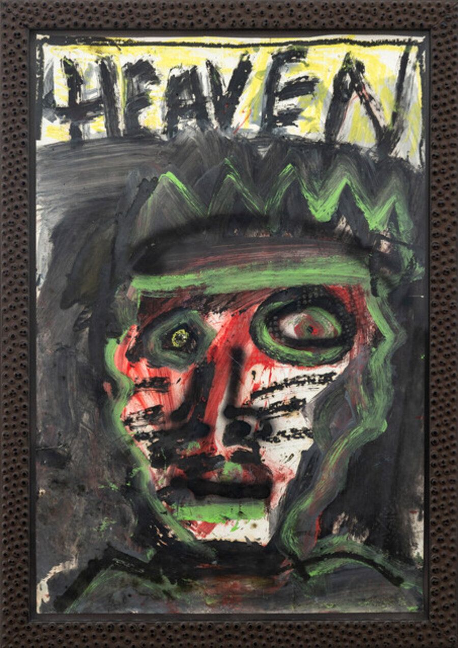 Heaven - figurative, contemporary, dystopian, acrylic on paper