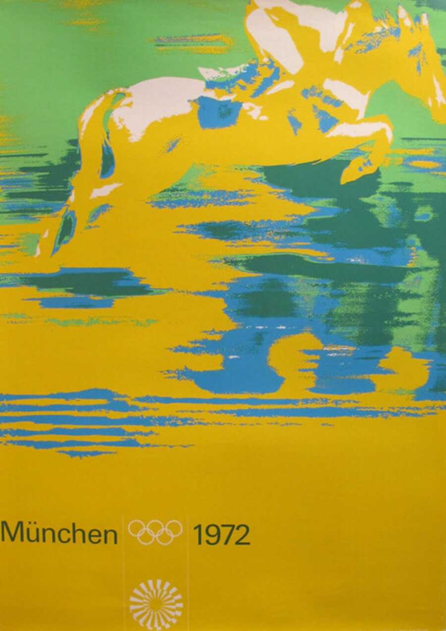 1972 Munich Olympics Poster, Equestrian (Medium) - Otl Aicher