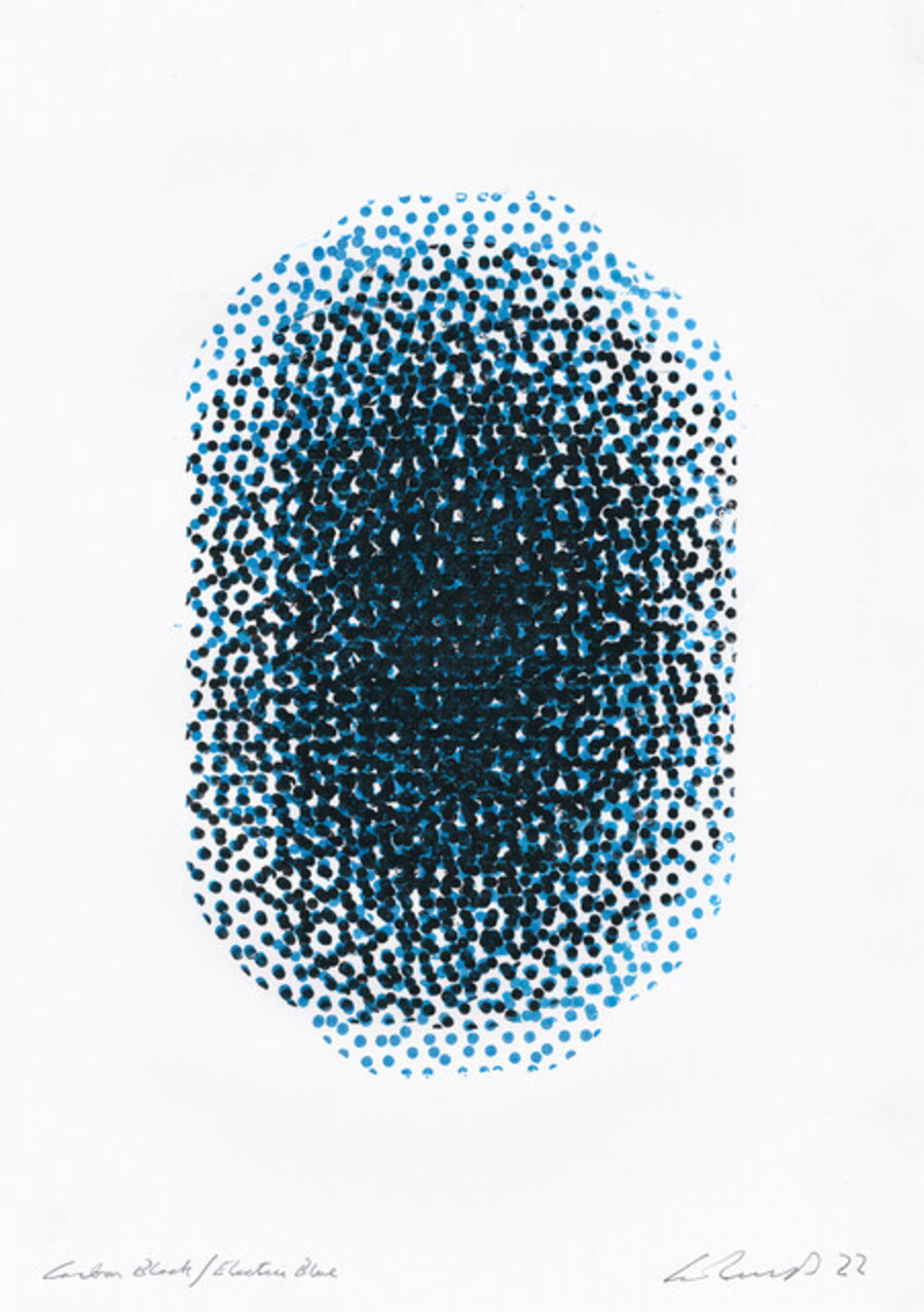 Study for Pattern of Absence (Black Air Ink/Cyan Blue)