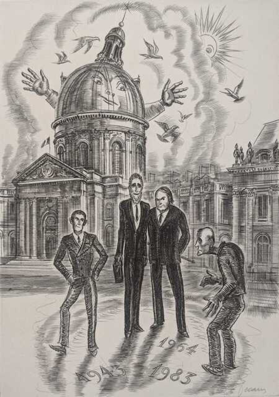Devant l'Académie Française