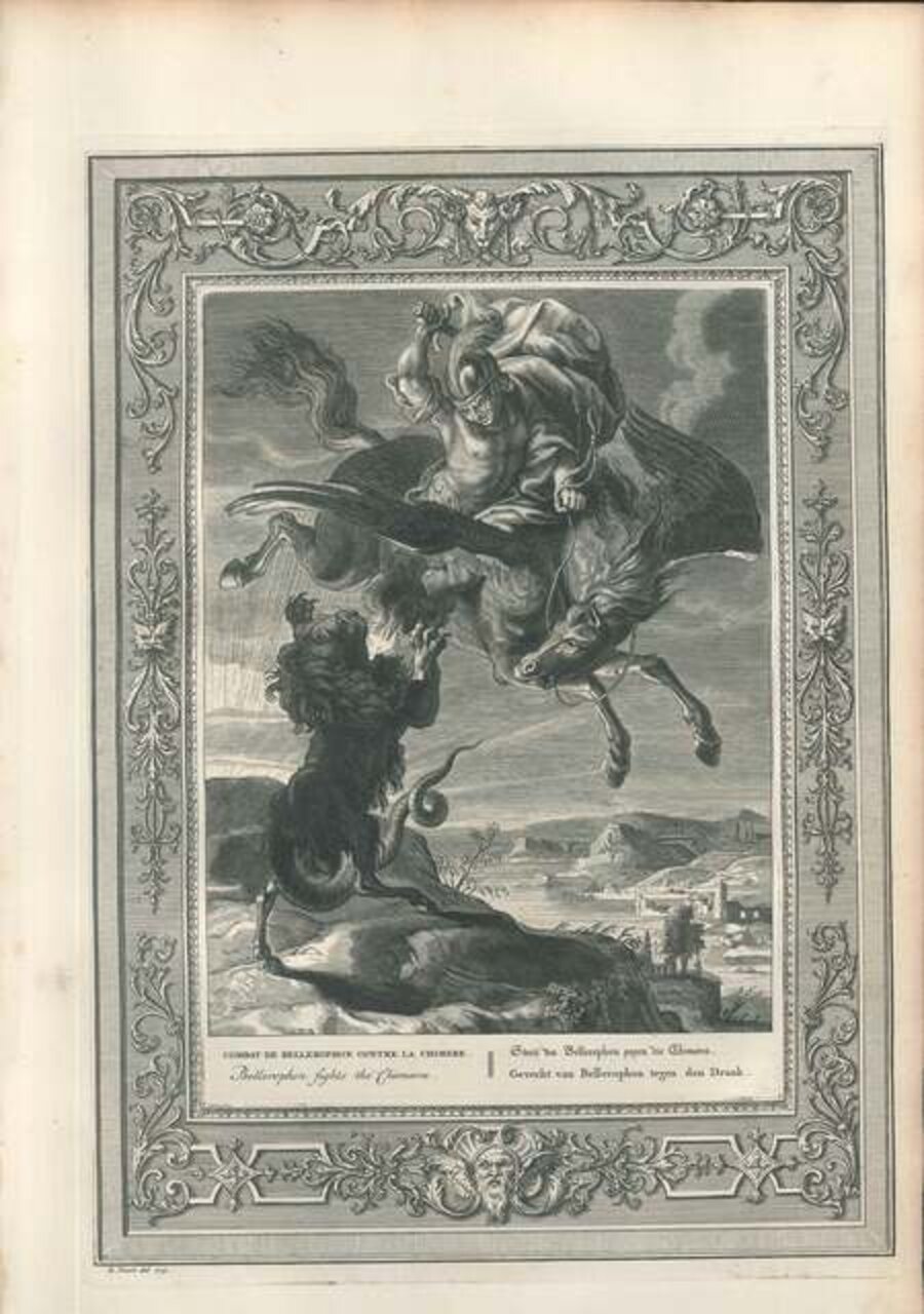 Combat de Bellerophon contre la Chimere, from "Le Temple des Muses"