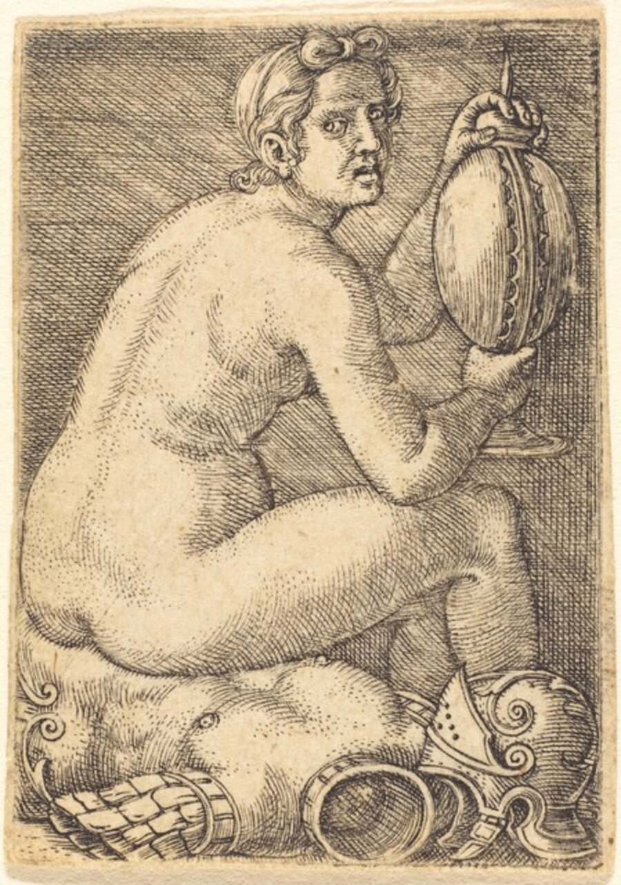 Naked Woman on an Armor (Prudentia?)