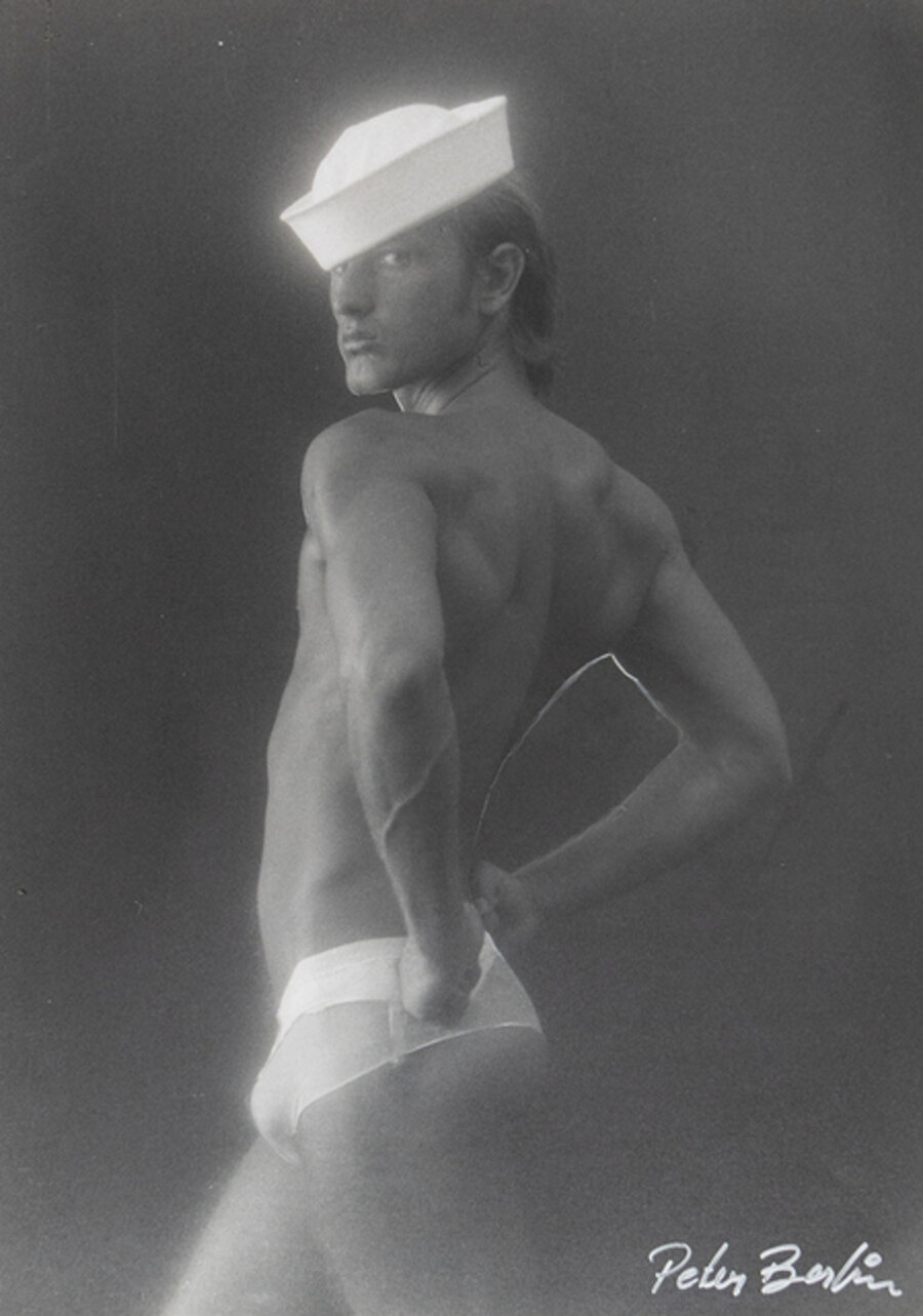 Self Portrait in Sailor Cap and Briefs