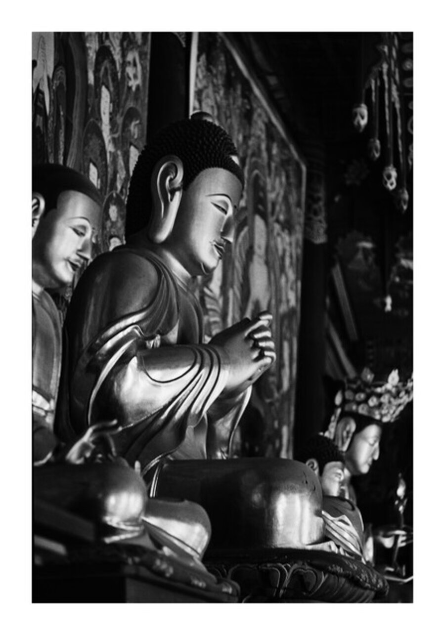 Buddhas at Haeinsa Temple Seoul, South Korea, 1978