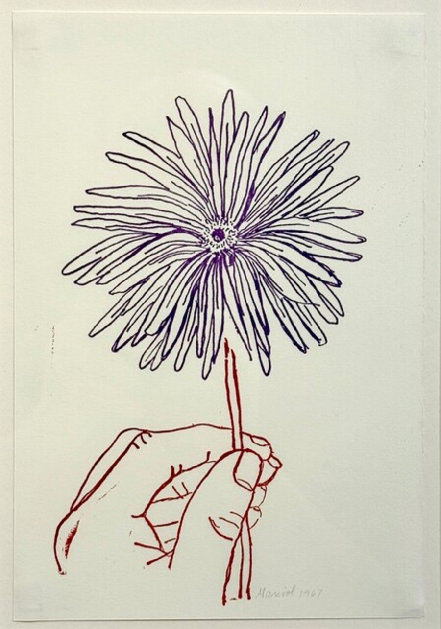 Hand and Flower, (Daisy), Stamped Indelibly