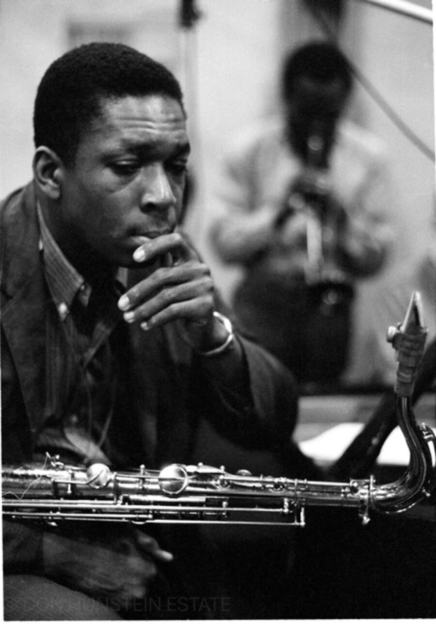 John Coltrane and Miles Davis by Don Hunstein