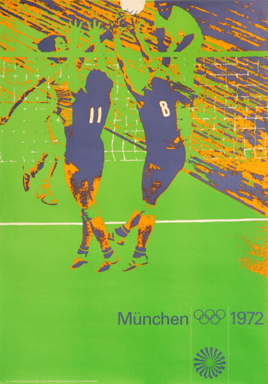 1972 Munich Olympics Poster - Volleyball
