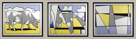 Roy Lichtenstein, ‘Cowtriptych (Cow Going Abstract)’, 1982