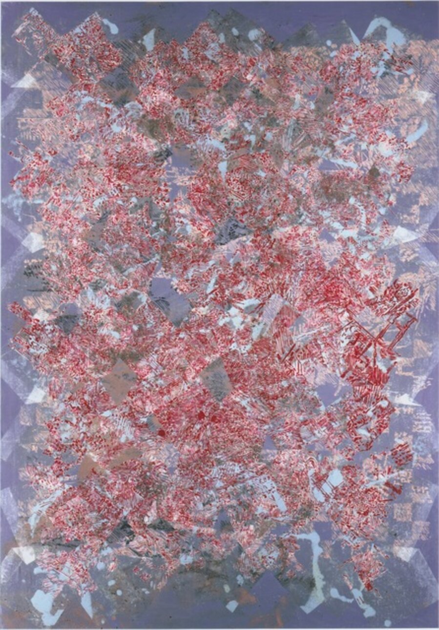 Mappe ambre brûlée sur gris violacé, 2003