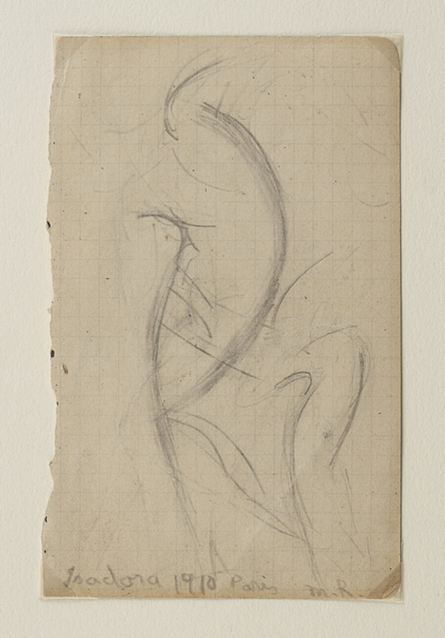 Isadora Duncan dansant (recto); Etude de mouvement (verso)