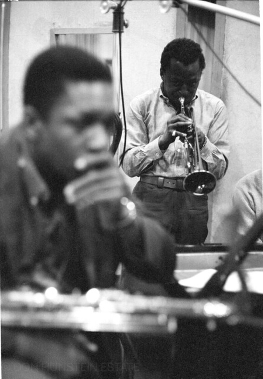 Miles Davis and John Coltrane by Don Hunstein