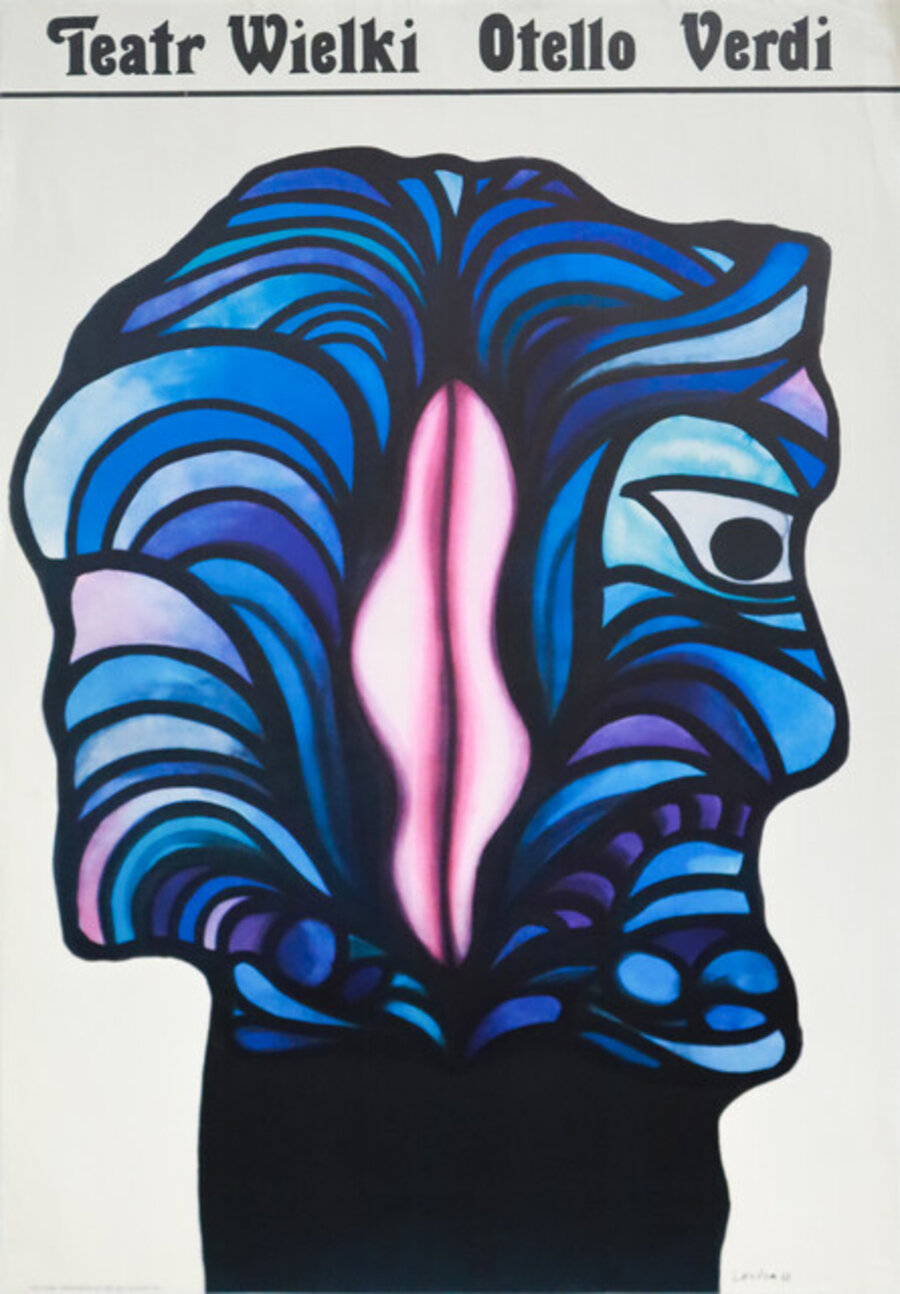 1968 Polish Opera Poster, Othello by Verdi - Lenica