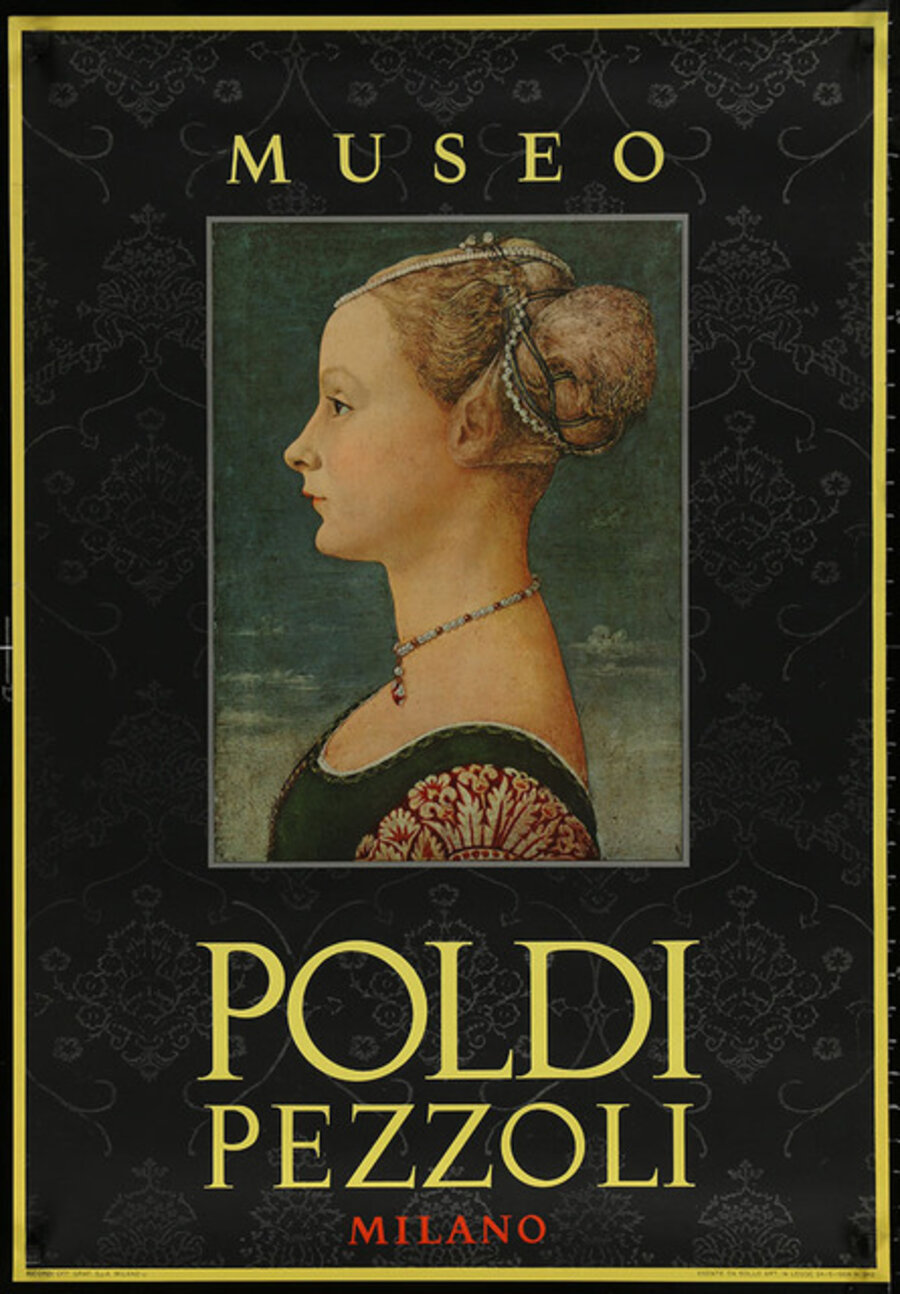 MUSEO POLDI PEZZOLI MILANO, Italian museum/art exhibition 1954 Portrait of a Young Woman by Piero del Pollaiuolo, FREE WORLDWIDE SHIPPING