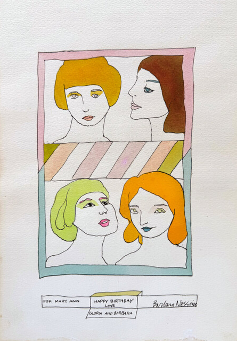 Happy Birthday Drawing: Love Barbara Nessim and Gloria Steinem