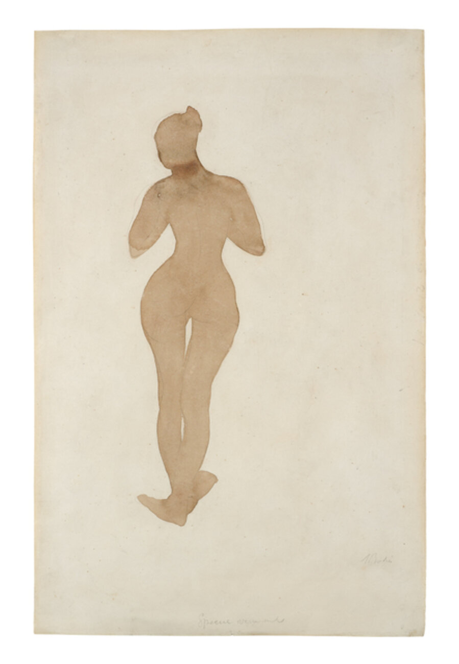 Femme nue debout, de dos
