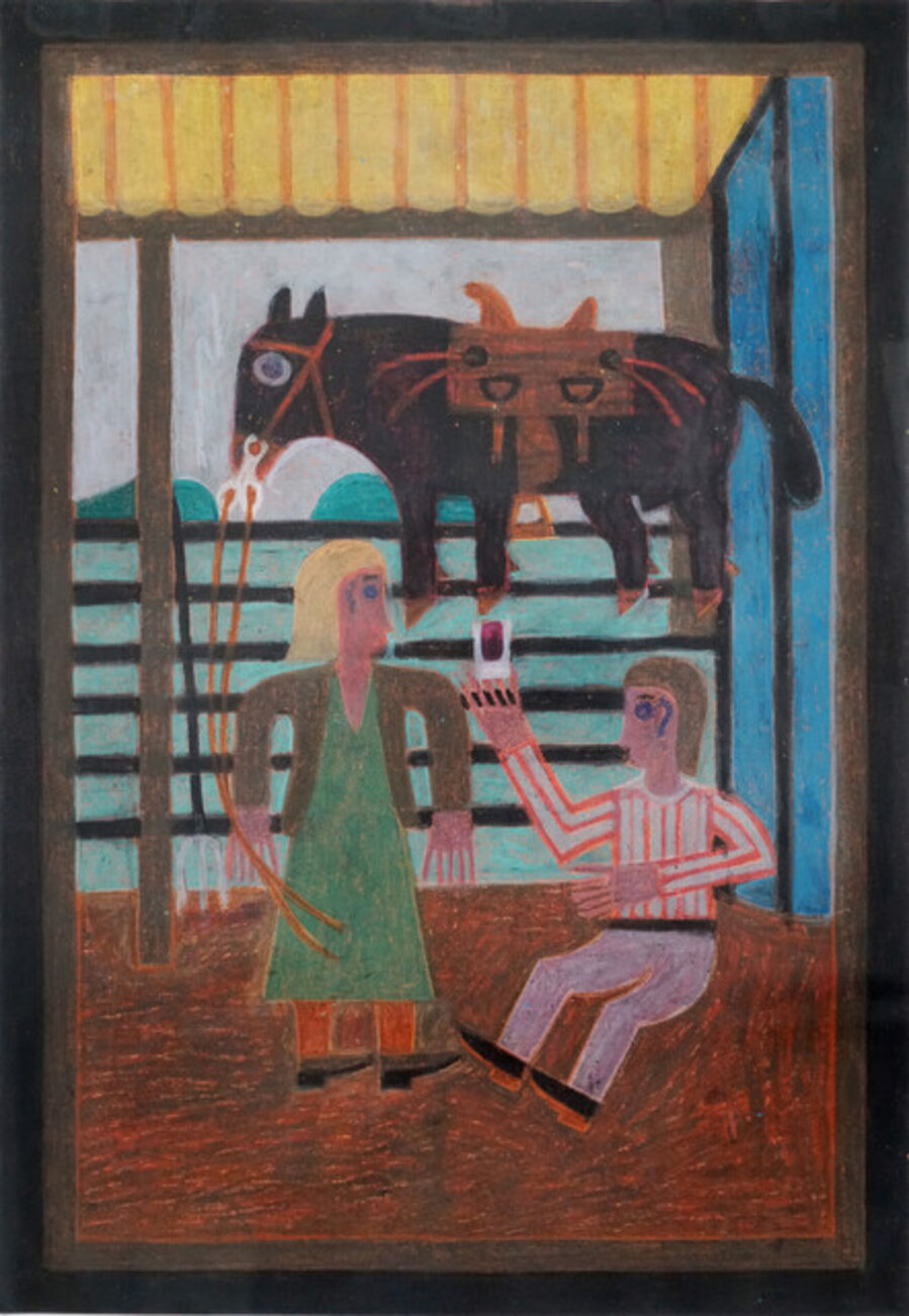 cigarette ad with couple and horse
