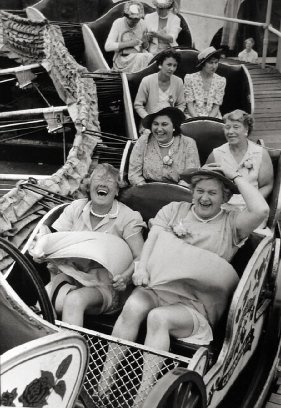 On the Caterpillar, Women's Pub Outing, Clapham, England, 1956