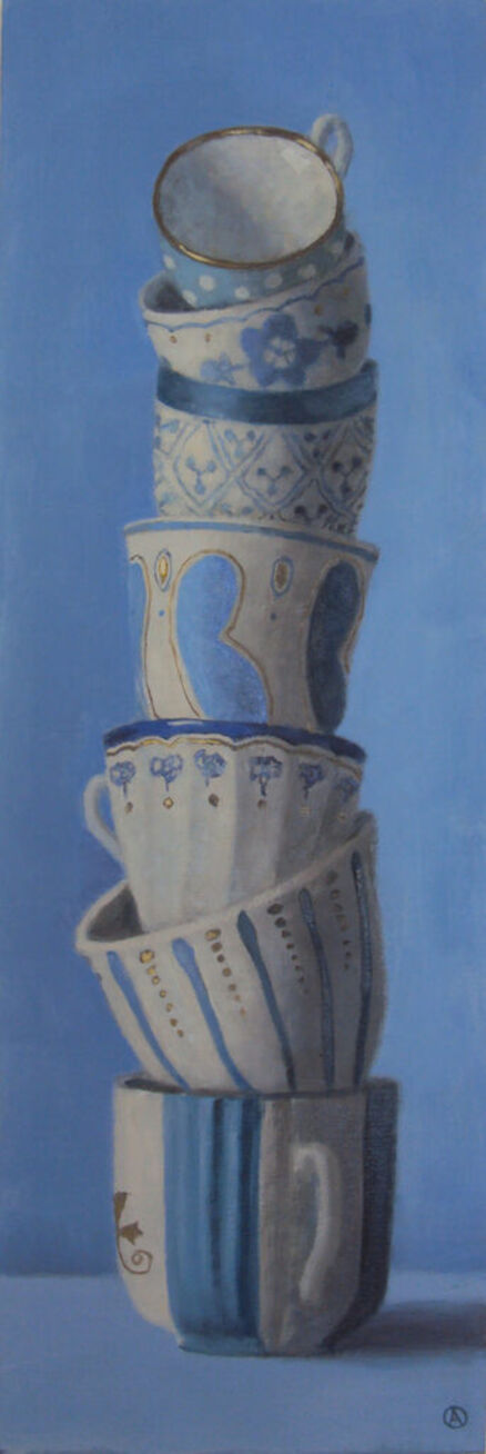 Olga Antonova (b. 1956), ‘Teacup Tower in Blue’, 2023