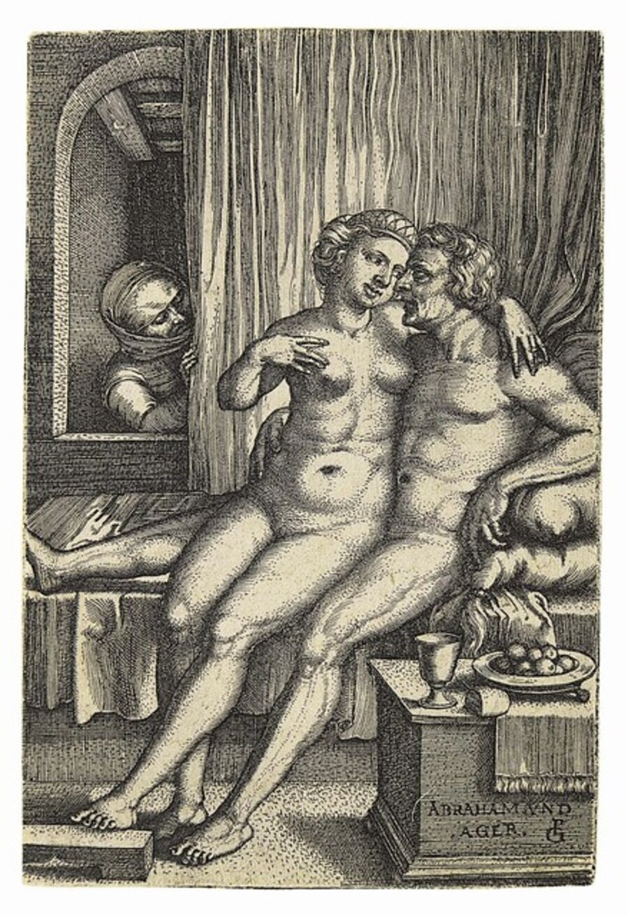 Sarah Spying on Abraham and Hagar