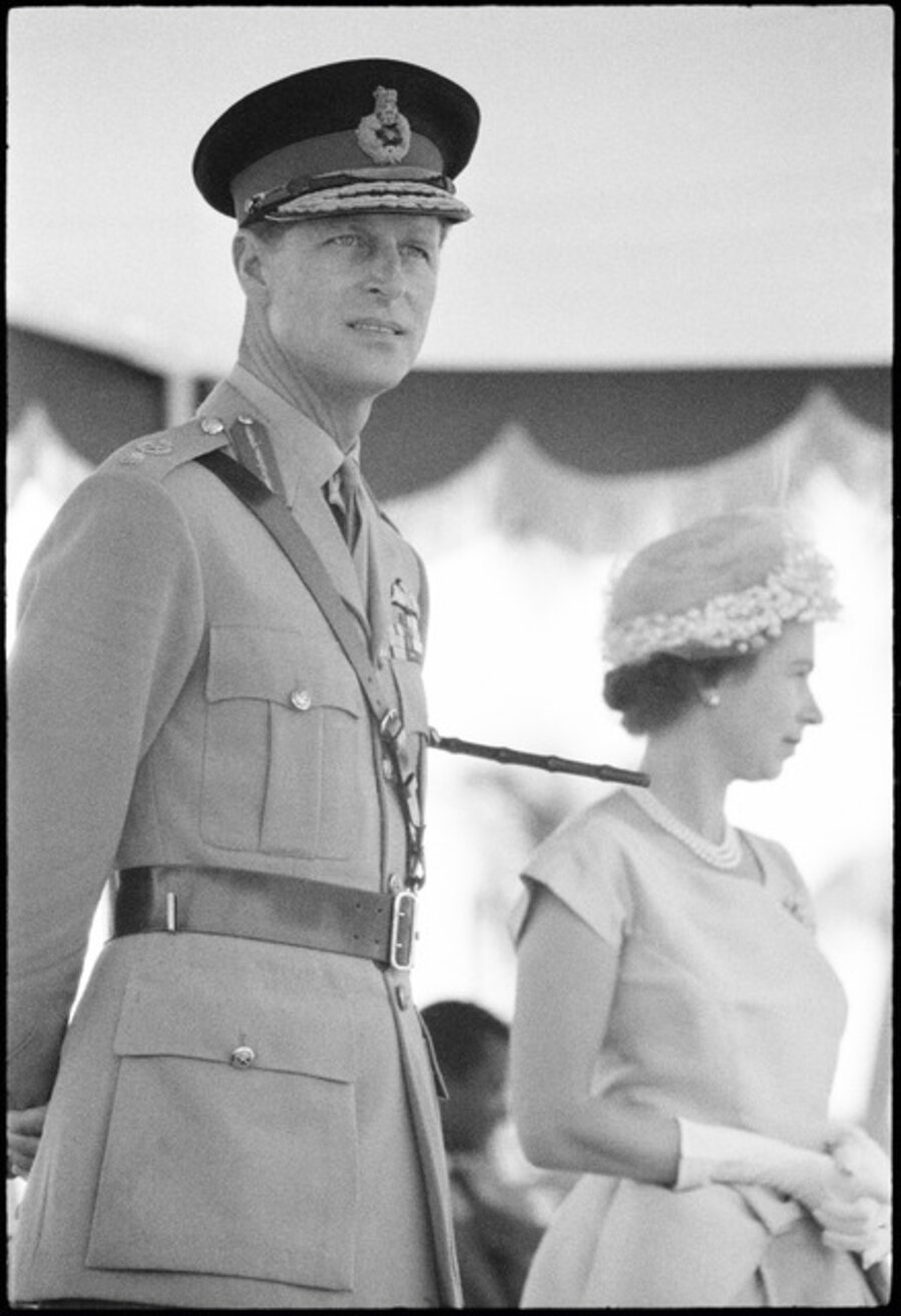 Prince Philip and Queen Elizabeth II on a state visit to Ghana