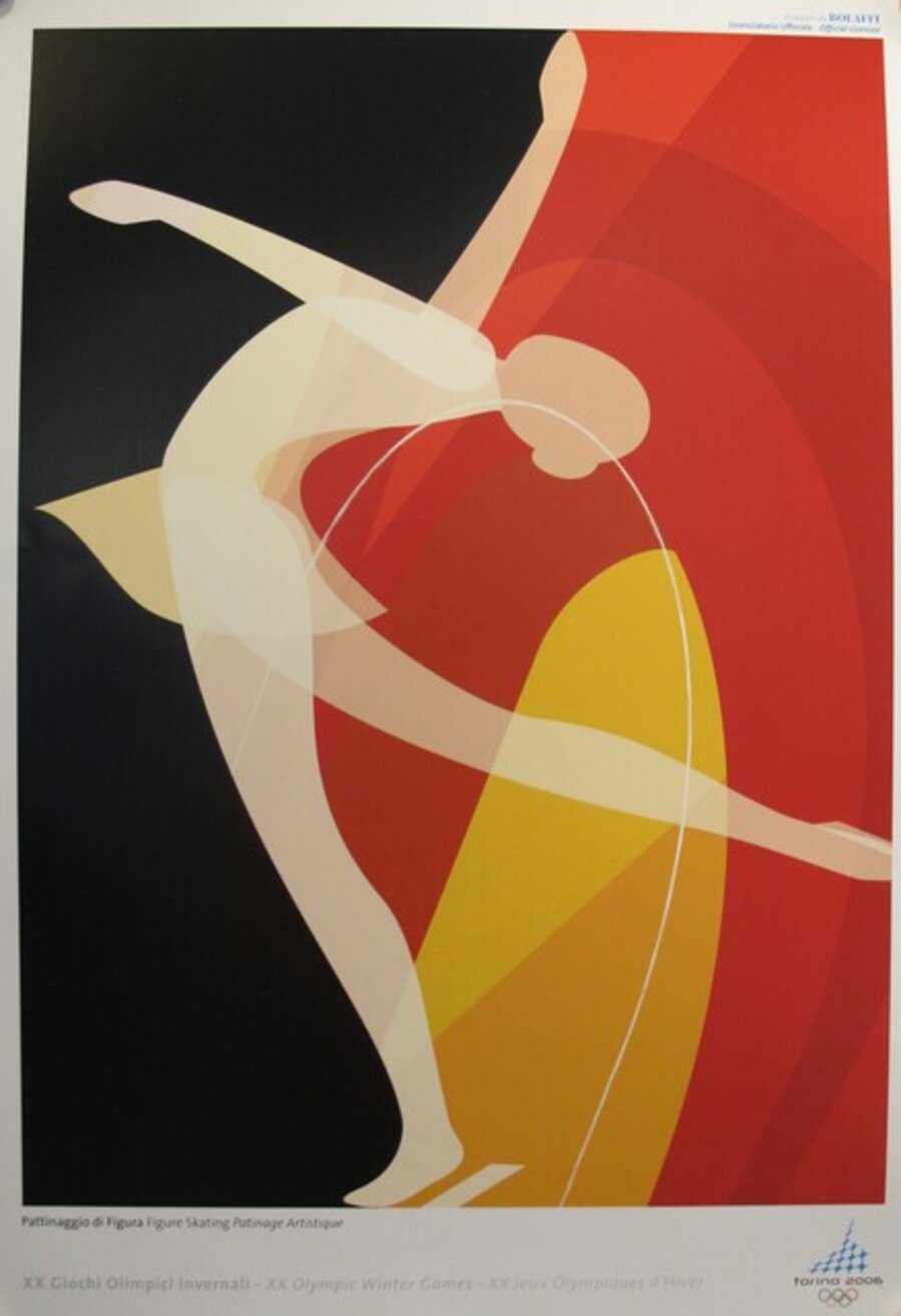 2006 Original Vintage Torino Winter Olympics Poster, Figure Skating