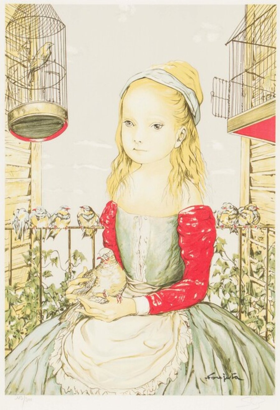 Girl with dove 女孩与白鸽