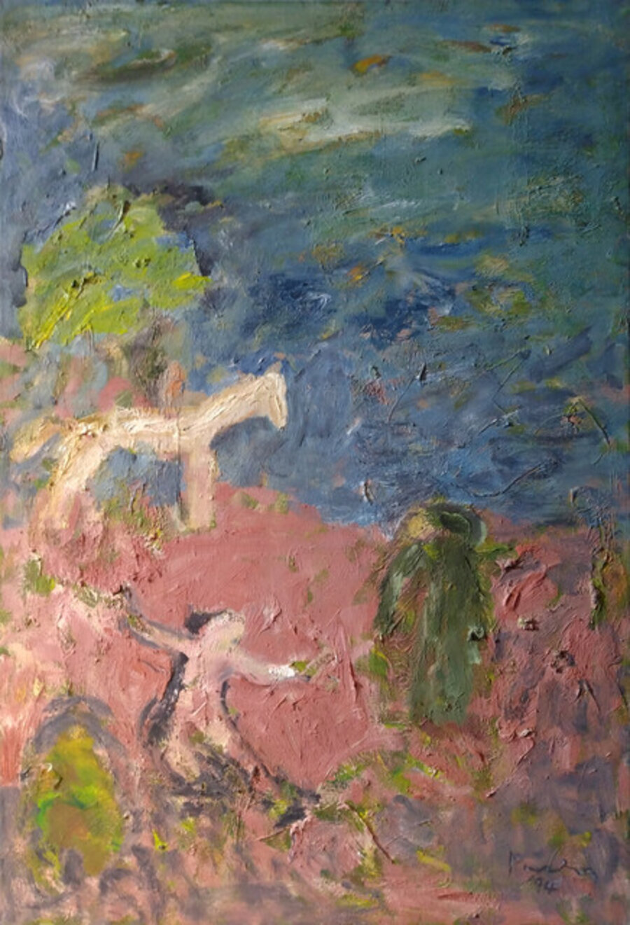 White Horse with Figures