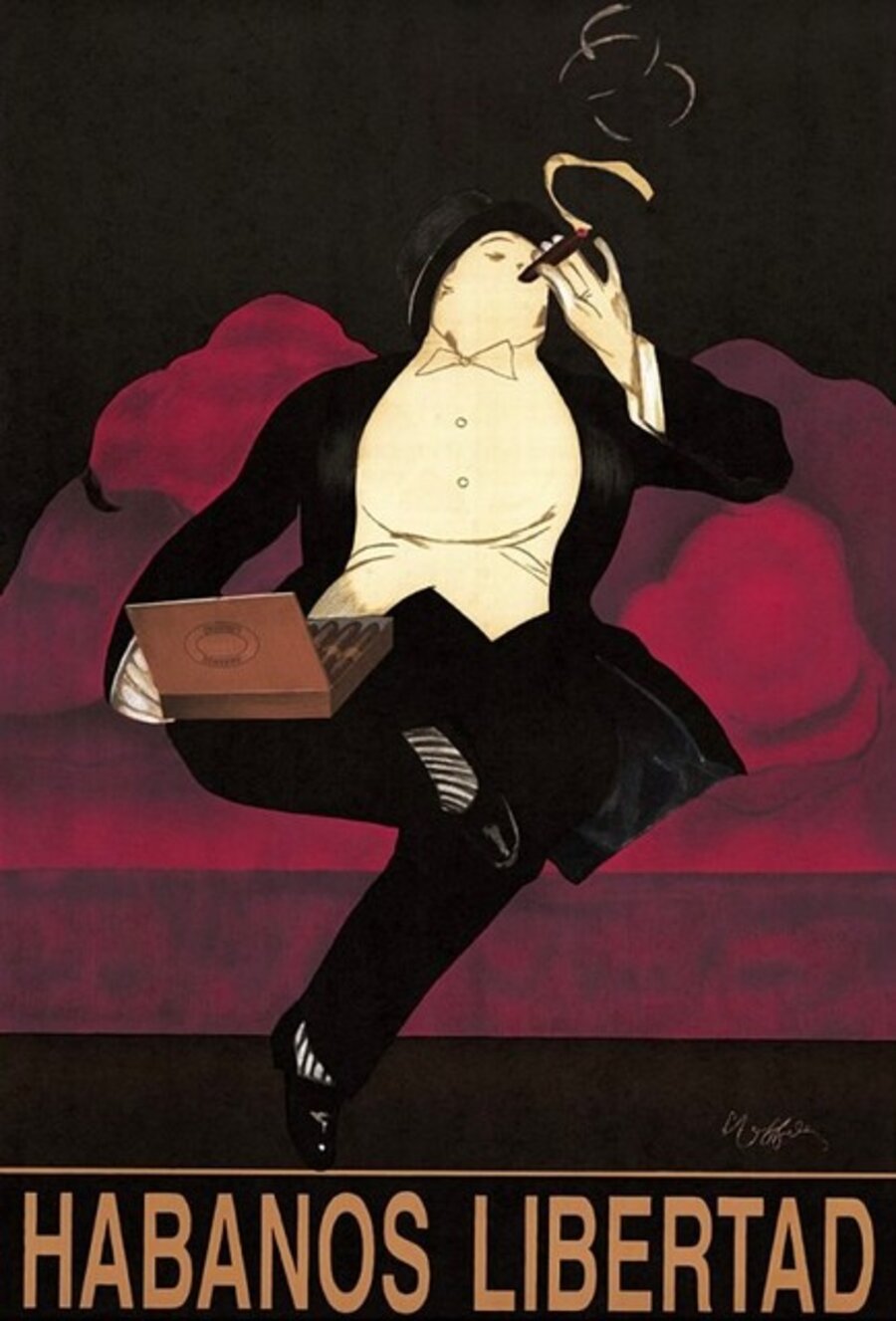1925 Italian Art Deco Poster, Habanos Libertad (1998 Re-issue)