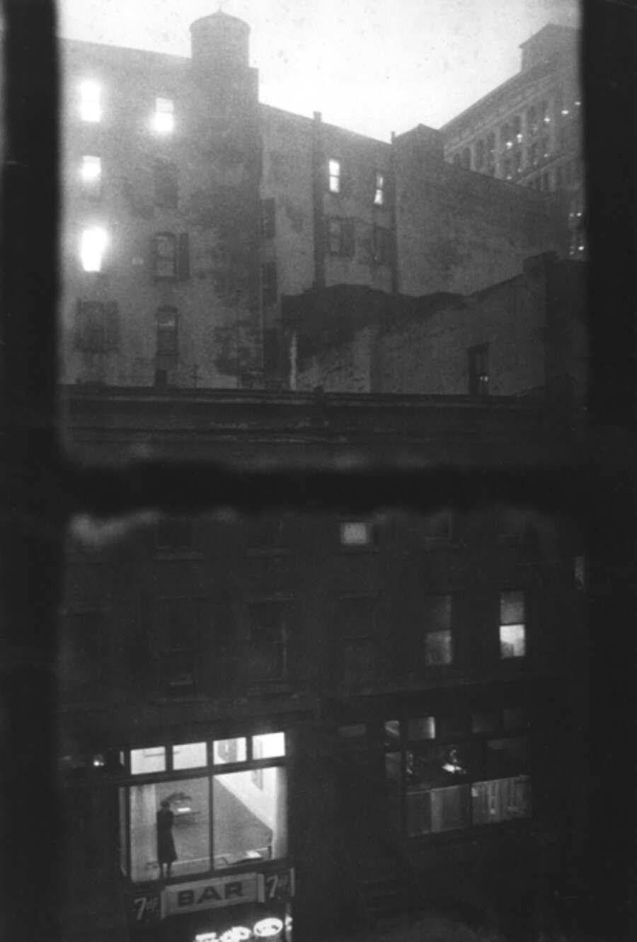 Tanager Gallery, 10th Street, Lois Dodd Standing in the Window
