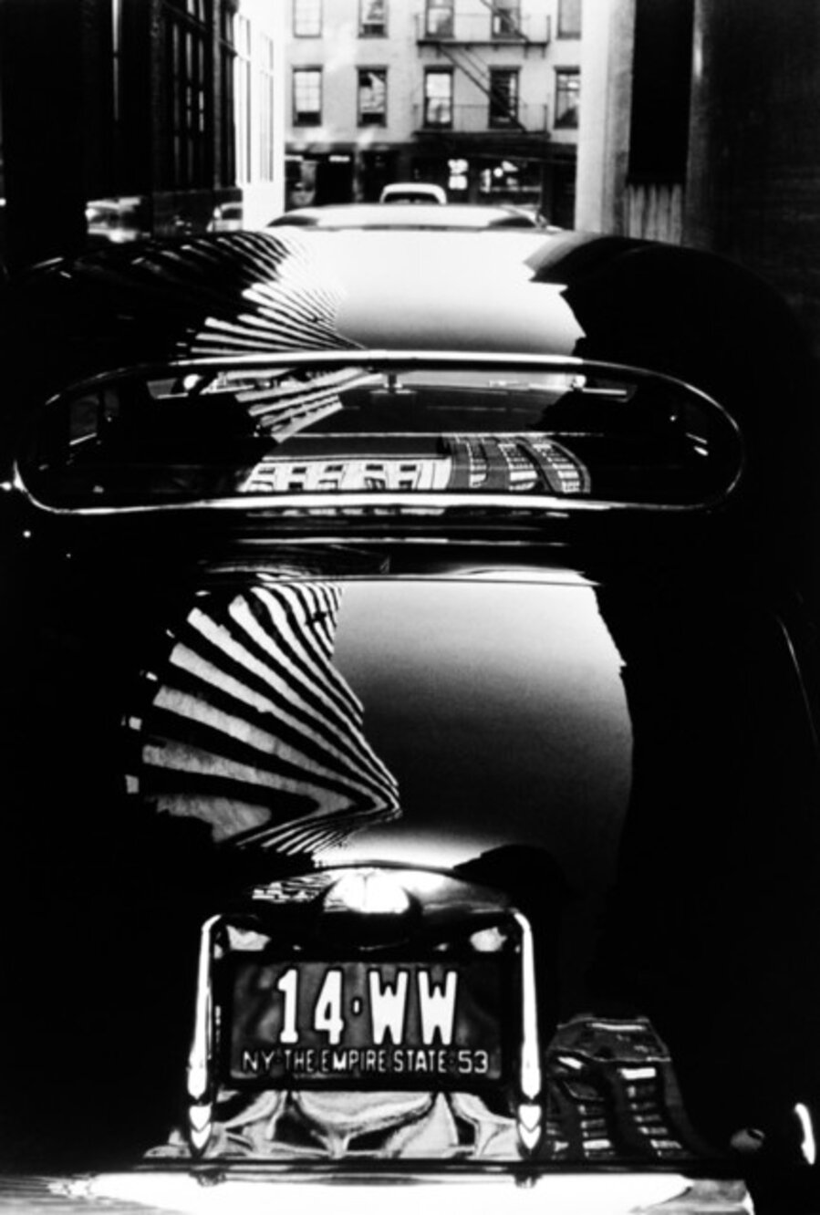 Reflection on car, New York, USA