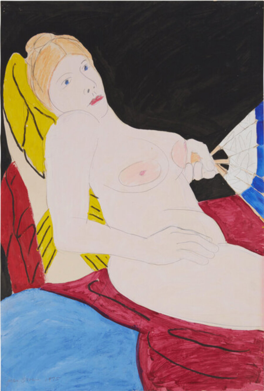 Reclining Female Nude with Fan