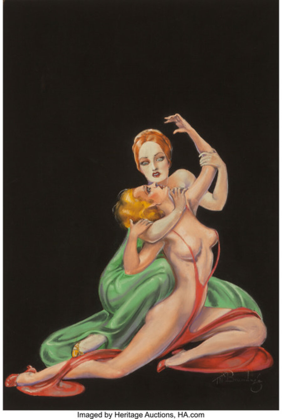 A Rival from the Grave, Weird Tales magazine cover, January 1936