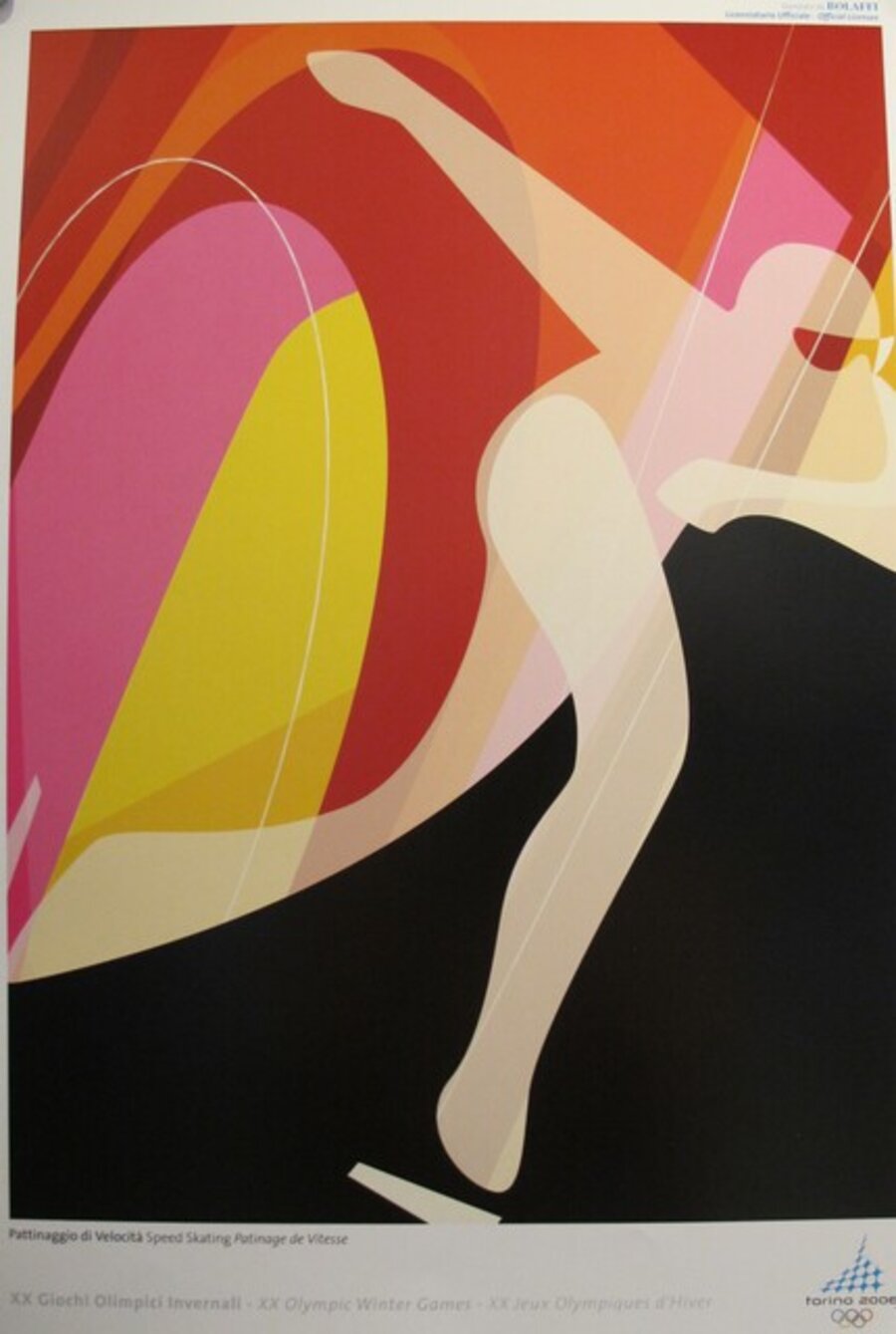 2006 Original Vintage Torino Winter Olympics Poster, Speed Skating