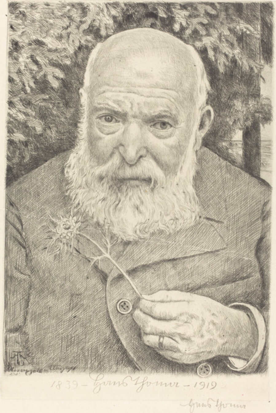 Self-Portrait VI with Flower