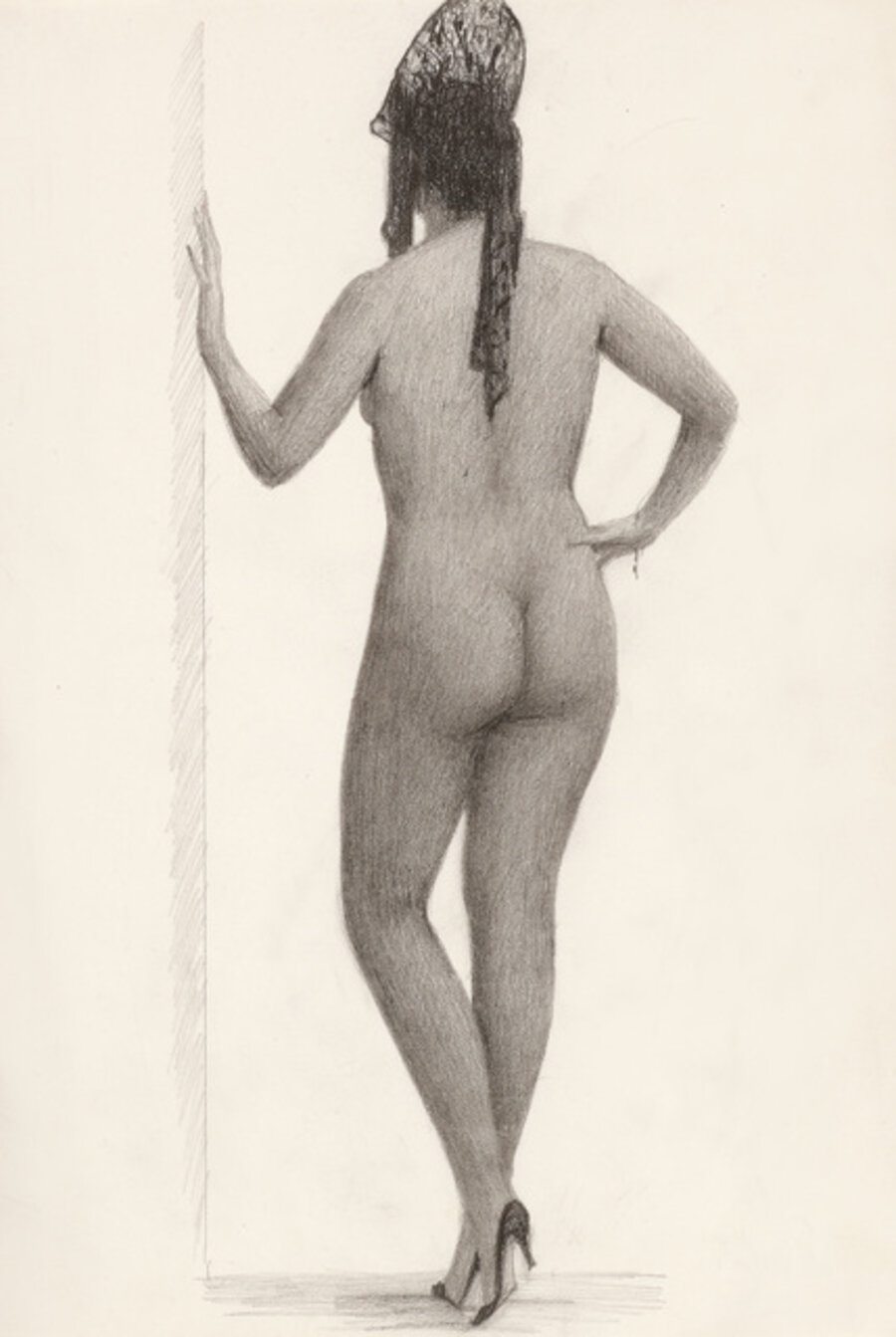 Nude from the Back with Headdress