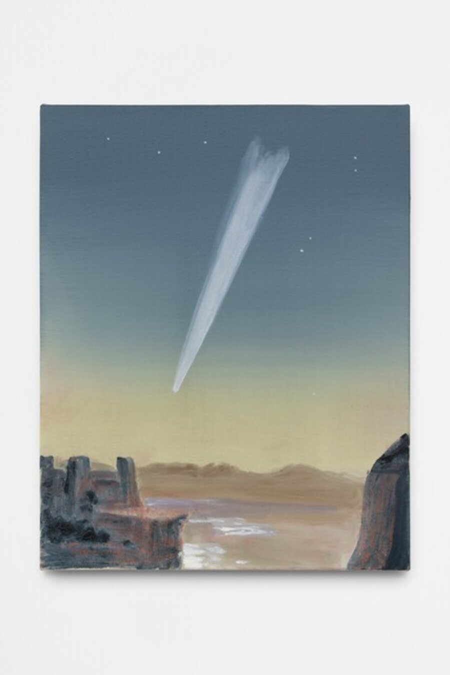 Moctezuma watching a comet from the roof of his palace in Tenochtitlán that José María Velasco would paint 400 years later