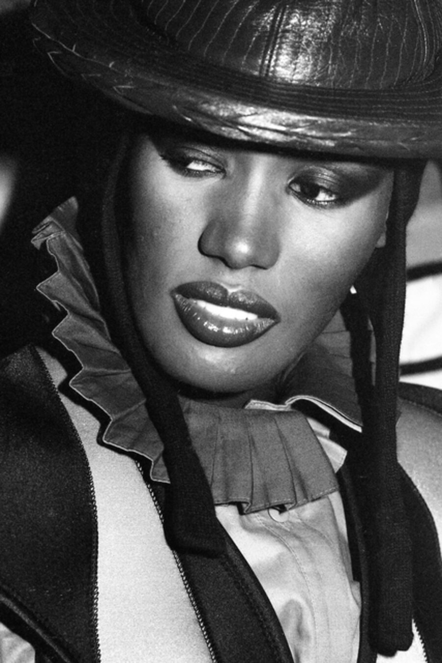 Grace Jones in a Straw Hat
