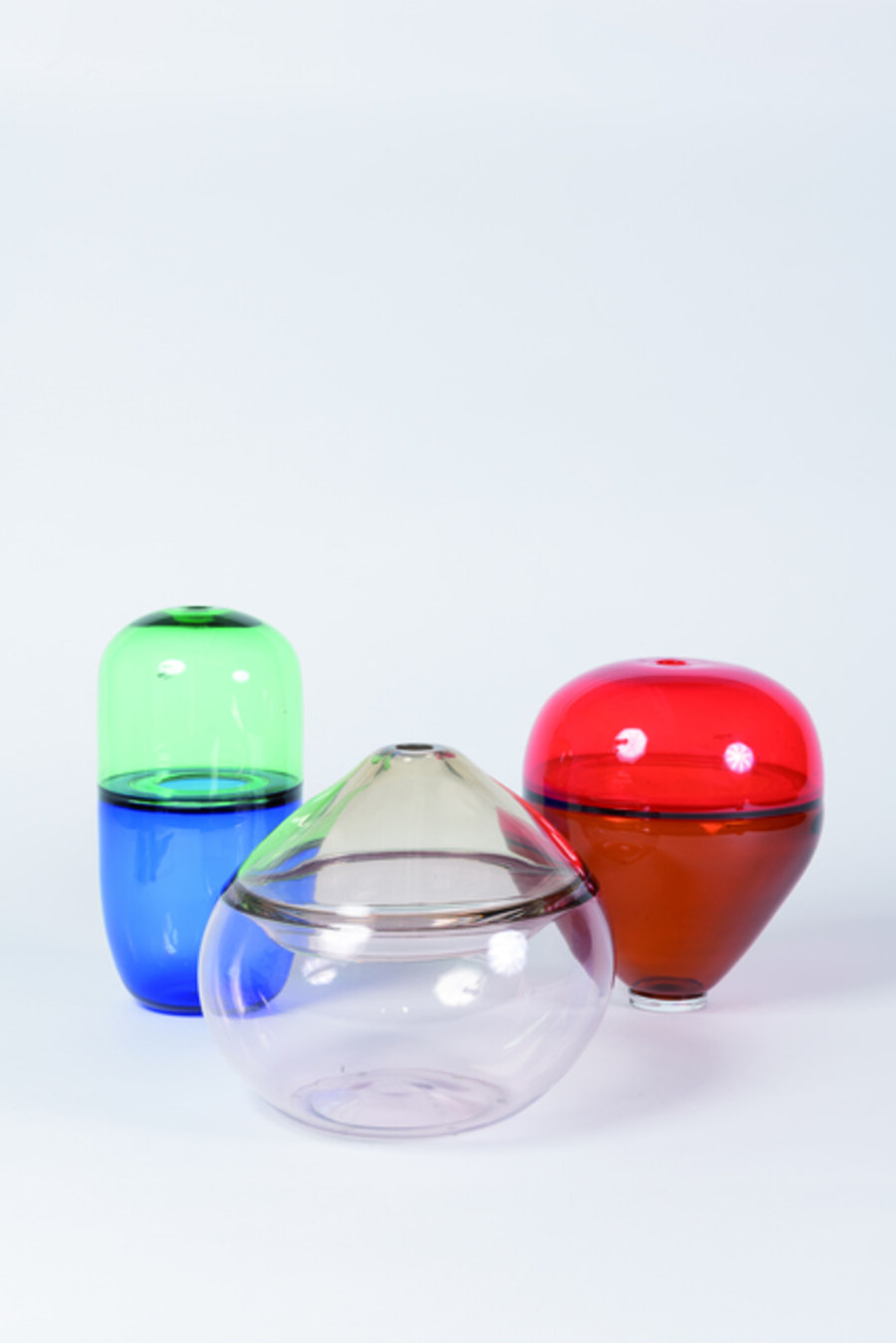 Three vases in Murano glass