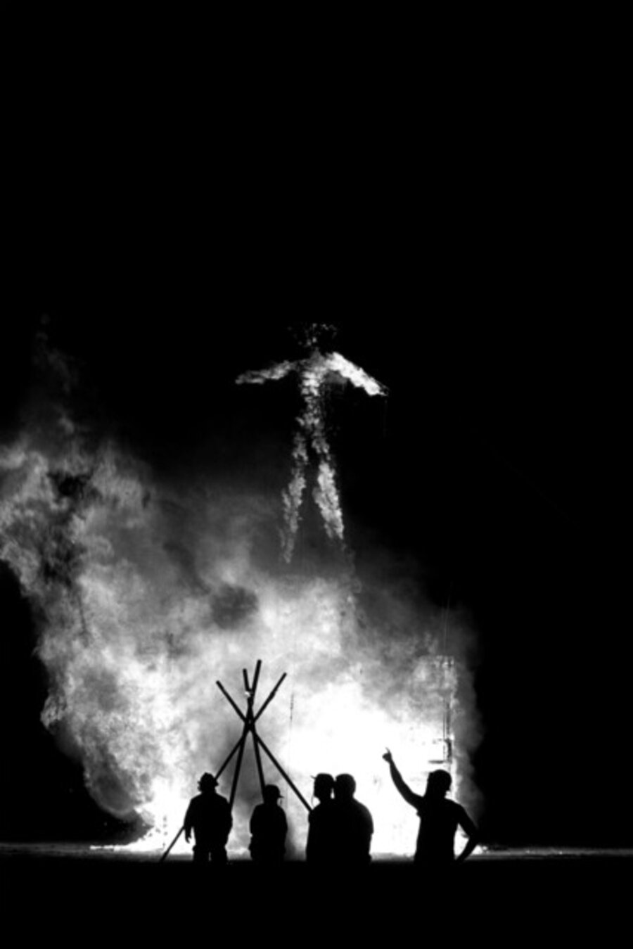 Fire ritual. Burning Man Festival. Black Rock City, Nevada, USA