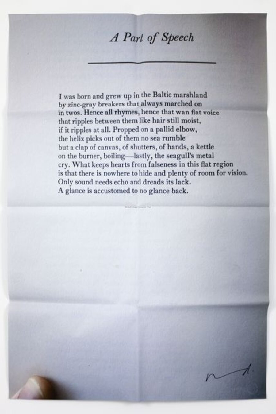 Part of a Speech