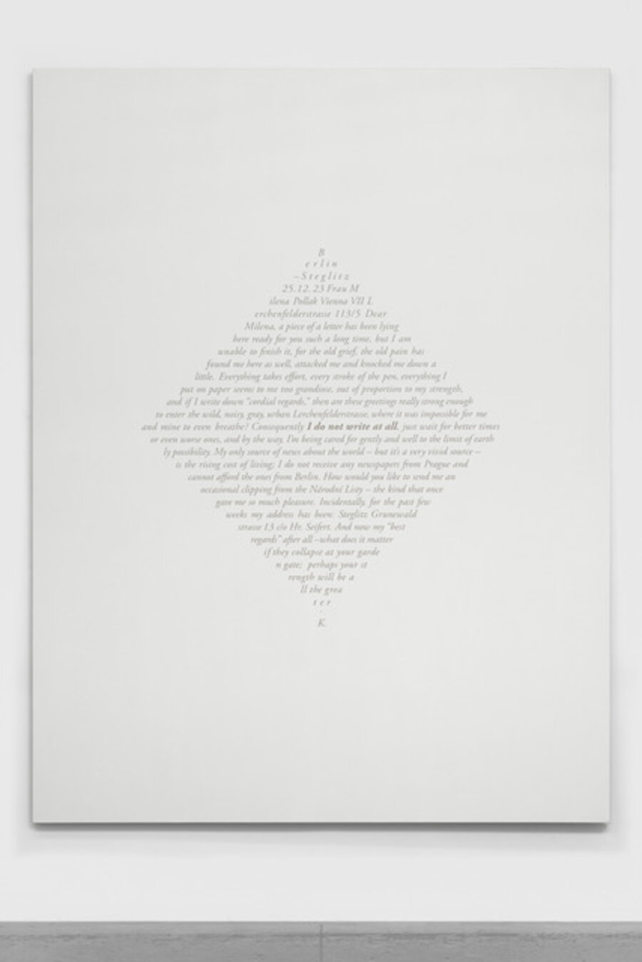 Carta a Milena (Berlin, 25 de diciembre de 1923) II / Letter to Milena (Berlin, December 25th, 1923) II