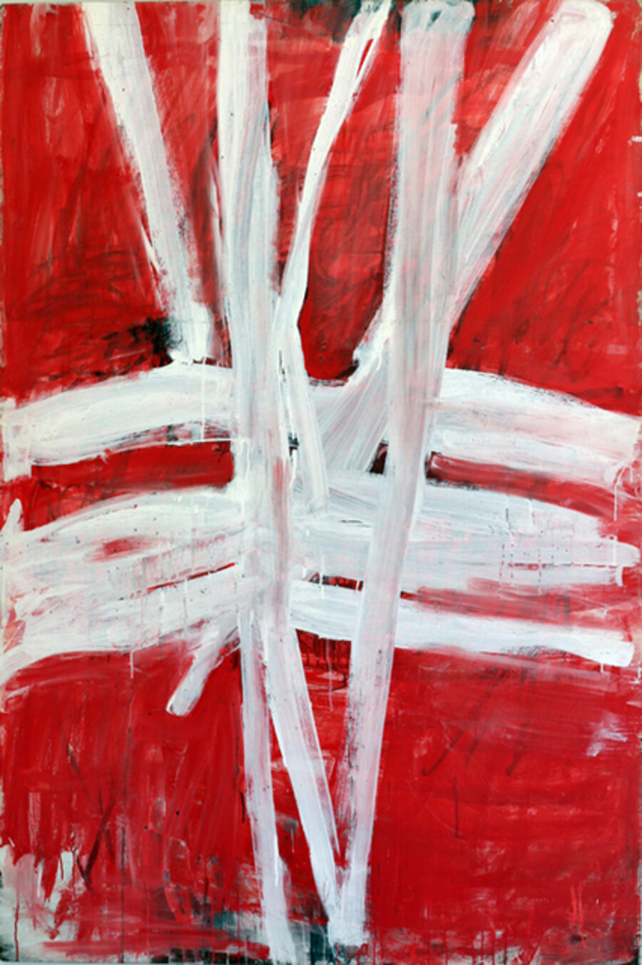 TP 197 White Lines (vertical and horizontal on red)
