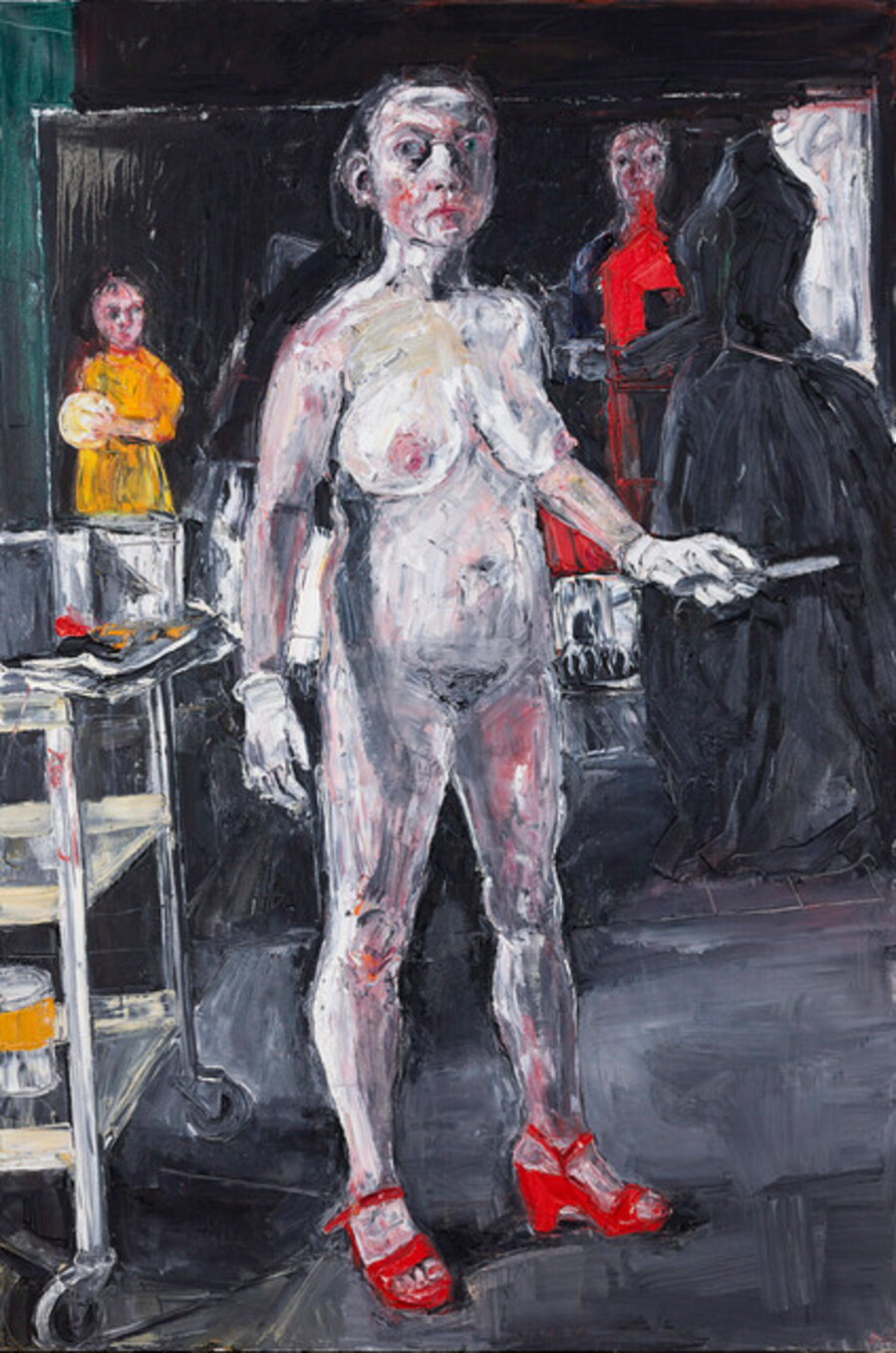 Read shoes and Palette Knife