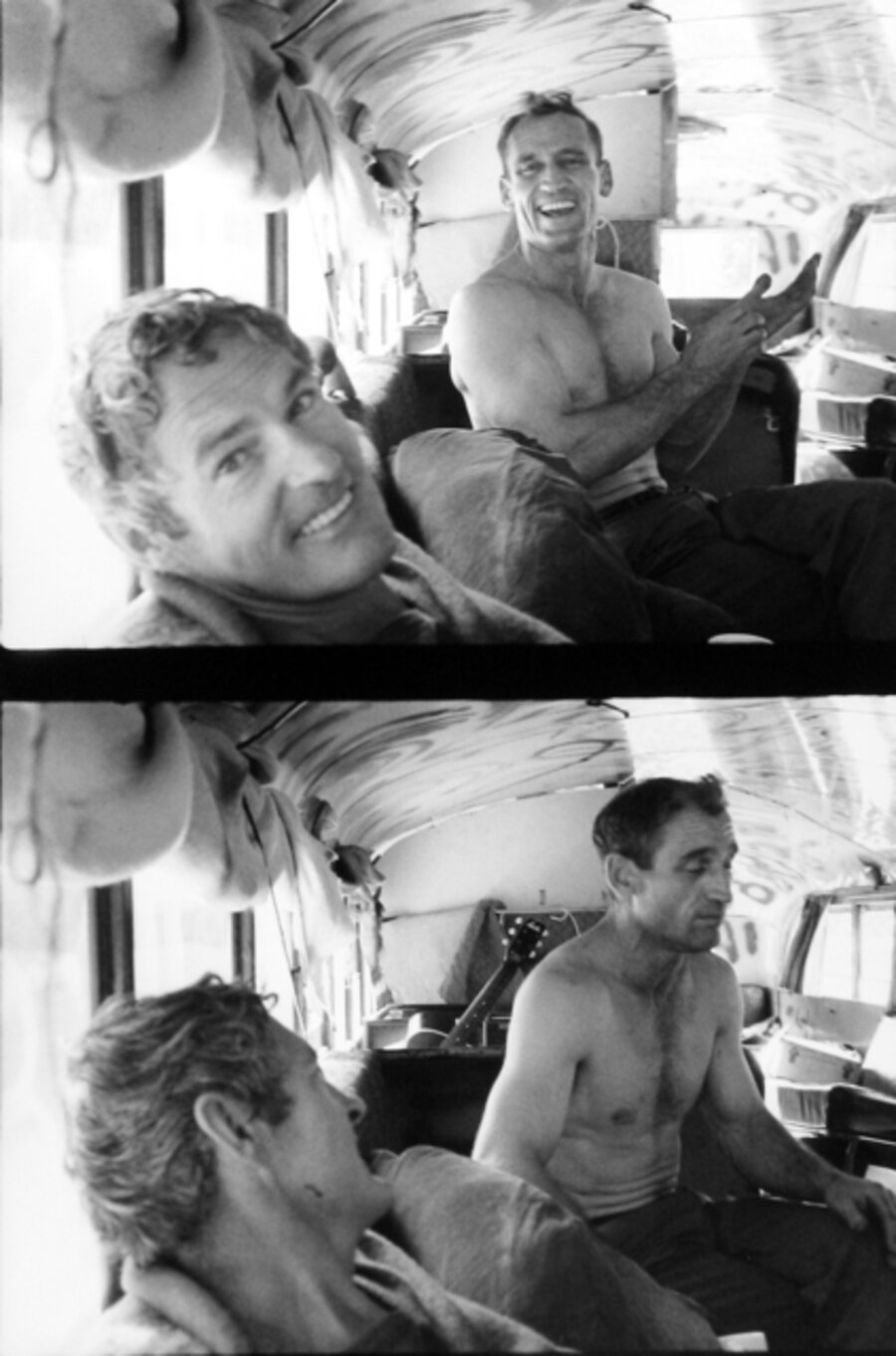 Timothy Leary visiting Neal Cassady who drove Prankster Bus to Millbrook